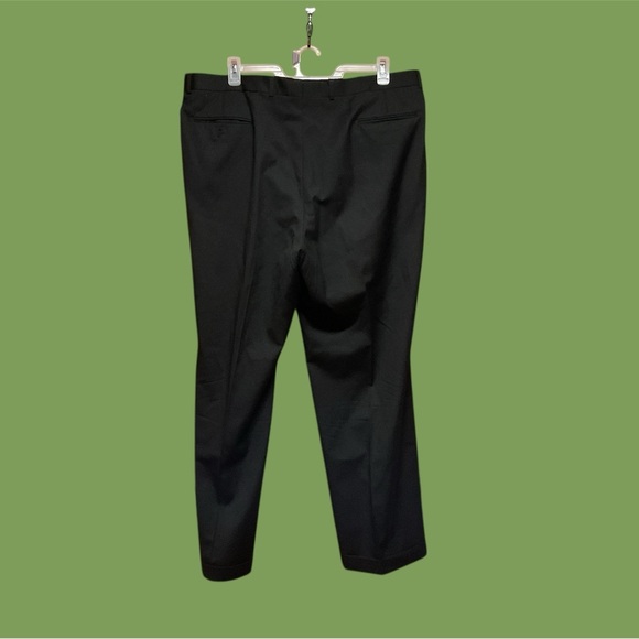 MENS SUIT PANTS 100% WOOL BLACK DRESS PANTS SIZE 42” x 30” GENTLY WORN - Picture 2 of 3